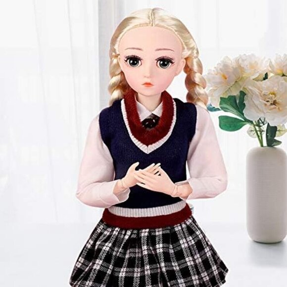 1/4 SD Smart Ball Jointed BJD Dol DIY Toy with Full Set Clothes Shoes Wig Makeup - Picture 1 of 8
